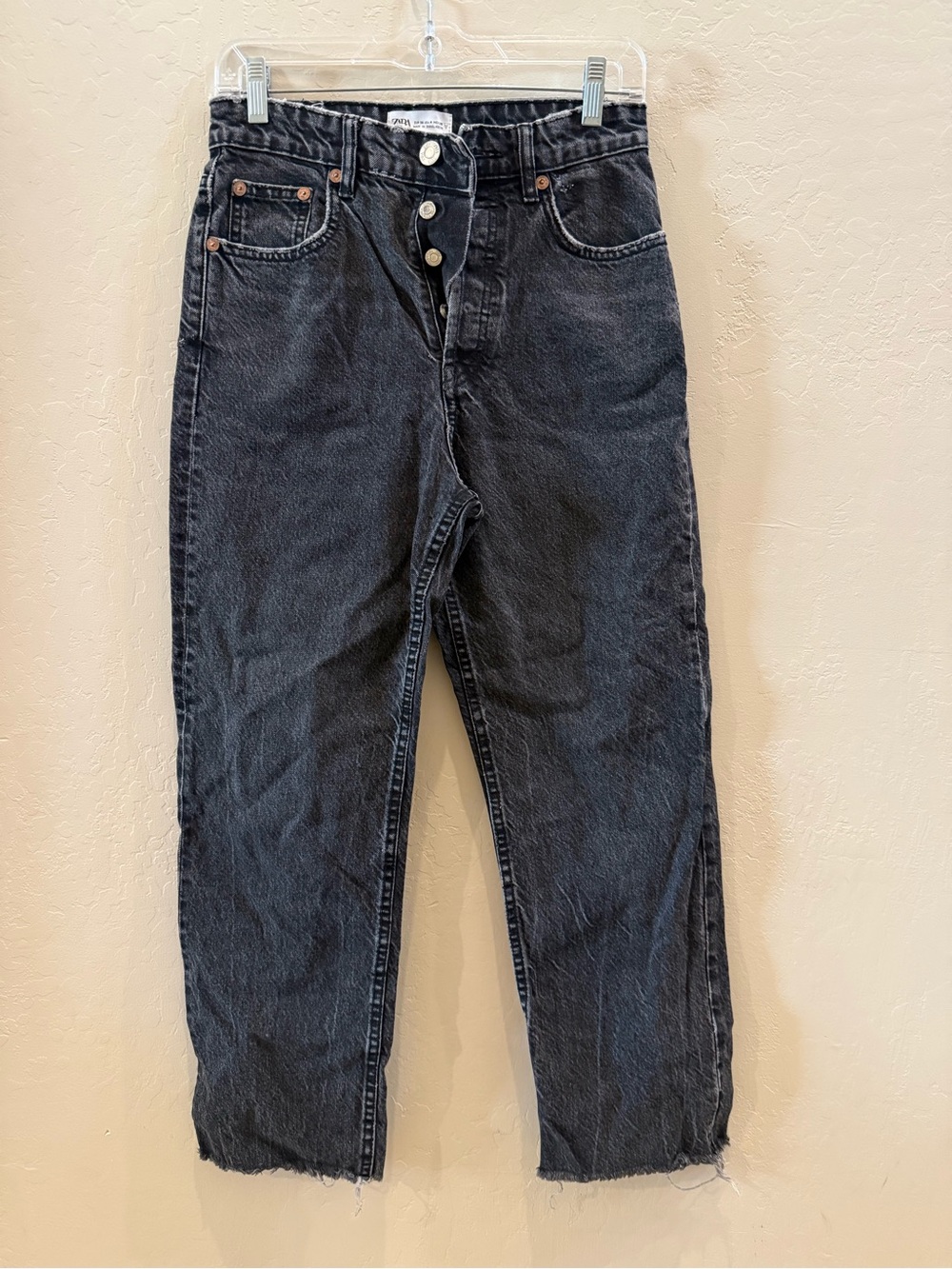 Zara Charcoal Black Straight Jeans #P300
